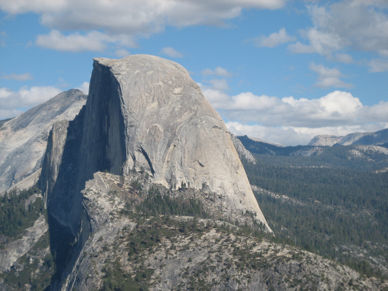 View of Half Dome with Clouds Rest in the background